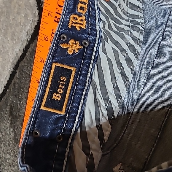 ROCK REVIVAL BORIS EASY-FIT CROP METALLIC EMBROIDERED RHINESTONES DENIM … - Picture 8 of 16